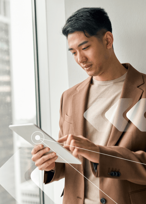 Man using tablet