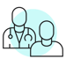 Icon of a doctor and patient